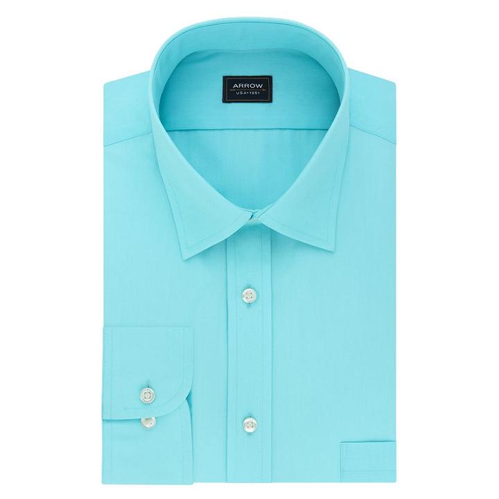 Big & Tall Arrow Regular-fit Poplin Wrinkle-free Dress Shirt, Men's, Size: 20 34/5b, Ovrfl Oth