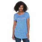 Women's Apt. 9&reg; Ribbed Tee, Size: Xs, Blue (navy)