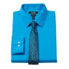 Men's Apt. 9&reg; Slim-fit Dress Shirt & Tie Set, Size: L-36/37, Turquoise/blue (turq/aqua)
