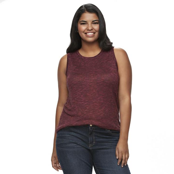 Juniors' Plus Size Mudd&reg; Muscle Tank Top, Girl's, Size: 2xl, Med Red