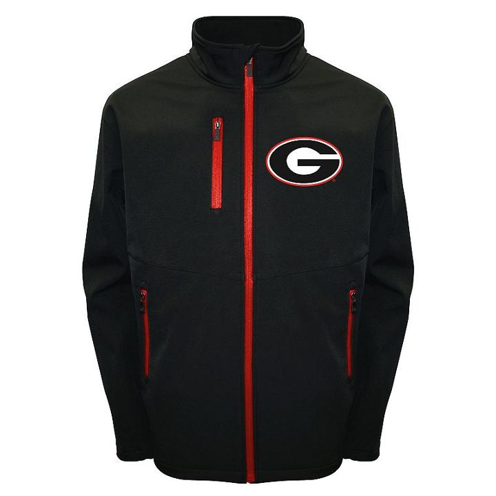 Men's Franchise Club Georgia Bulldogs Softshell Jacket, Size: Small, Black