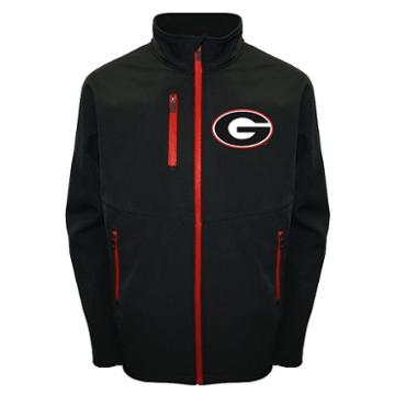 Men's Franchise Club Georgia Bulldogs Softshell Jacket, Size: Small, Black