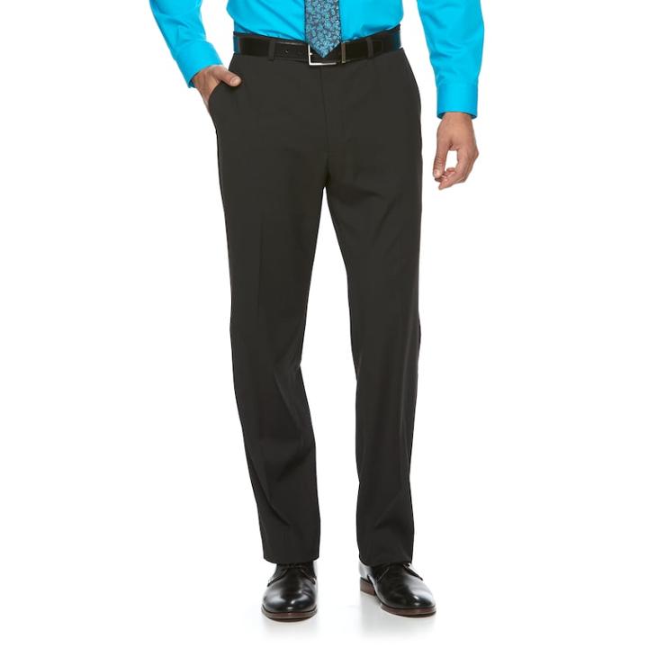 Men's Apt. 9&reg; Premier Flex Slim-fit Flat-front Suit Pants, Size: 34x34, Black