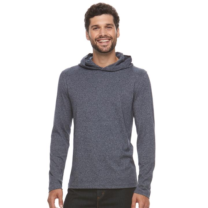Men's Apt. 9&reg; Marled Hooded Tee, Size: Xxl, Blue