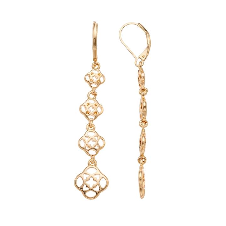 Dana Buchman Openwork Linear Drop Earrings, Women's, Gold