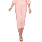 Women's Elle&trade; Pull-on Back Seam Capri Pants, Size: Xl, Brt Pink