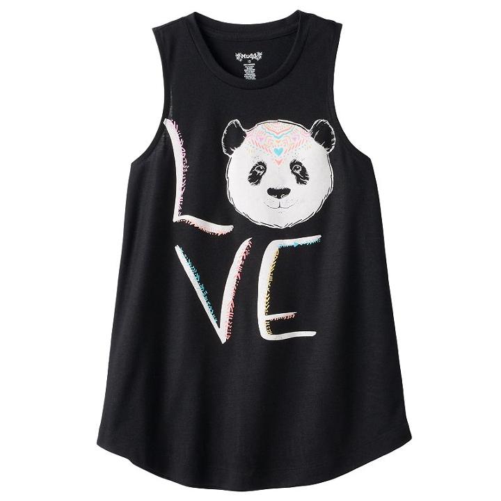 Girls 7-16 & Plus Size Mudd&reg; Patterned Graphic Tank Top, Girl's, Size: 12, Oxford