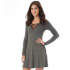 Juniors' Iz Byer Strappy V-neck Sweater Dress, Teens, Size: Xl, Dark Green