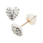 Junior Jewels Crystal 10k Gold Heart Stud Earrings - Kids, Women's, White