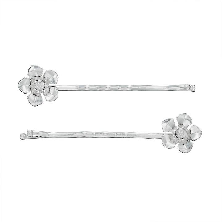 Lc Lauren Conrad Flower Bobby Pin Set, Women's, Silver