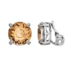 Simply Vera Vera Wang Round Brown Stone Nickel Free Clip On Earrings, Women's, Med Brown