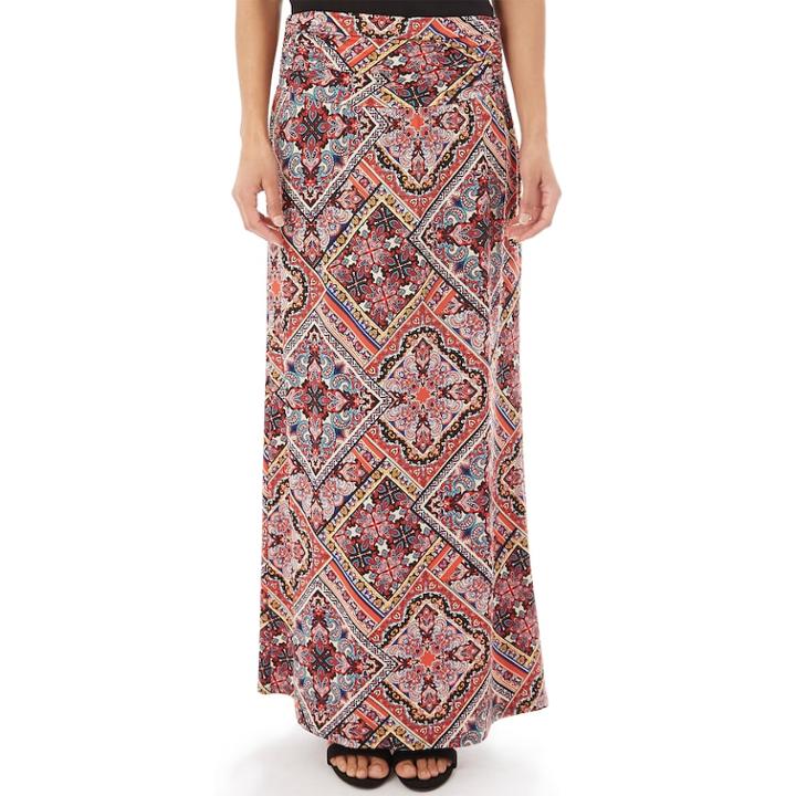 Women's Apt. 9&reg; Print Column Maxi Skirt, Size: Xxl, Diamond Patch
