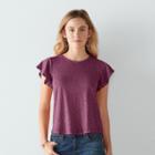 Women's Sonoma Goods For Life&trade; Flutter Tee, Size: Xs, Med Purple