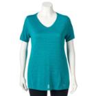 Plus Size Tek Gear&reg; V-neck Performance Tee, Women's, Size: 1xl, Turquoise/blue (turq/aqua)