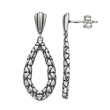 Adora Sterling Silver Textured Teardrop Earrings, Women's