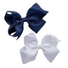 Girls 4-16 2-pk. Grosgrain Bow Hair Clips, Blue (navy)