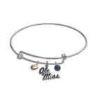 Fiora Sterling Silver Ole Miss Rebels Charm Bangle Bracelet, Women's, Blue