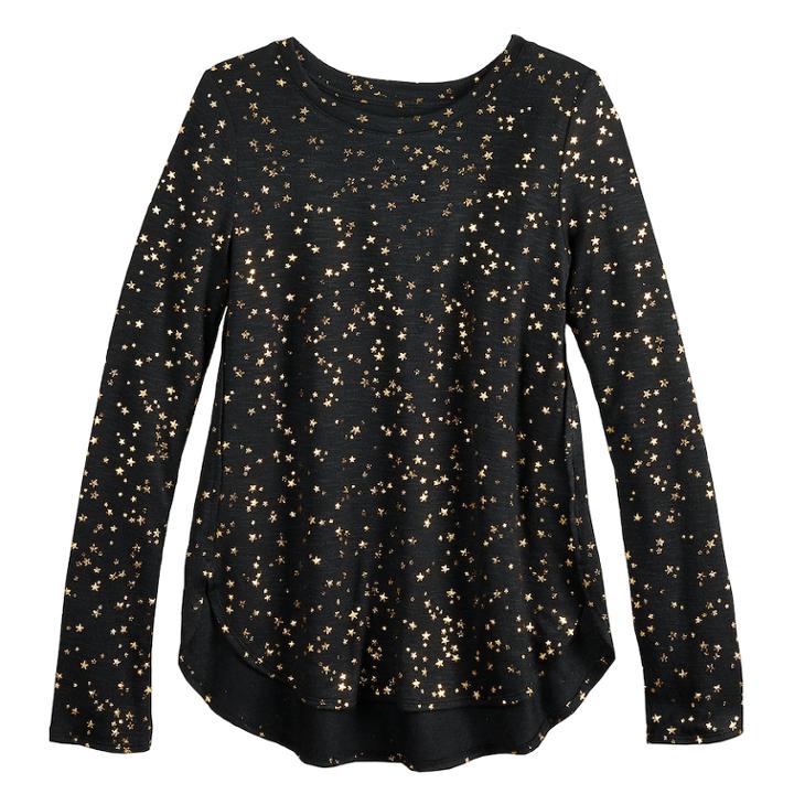 Girls 7-16 & Plus Size Mudd&reg; Graphic Tee, Size: 16 1/2, Black