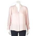 Plus Size Jennifer Lopez Lace-up Chiffon Blouse, Women's, Size: 0x, Pink