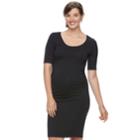Maternity A:glow Ruched Sheath Dress, Women's, Size: M-mat, Black
