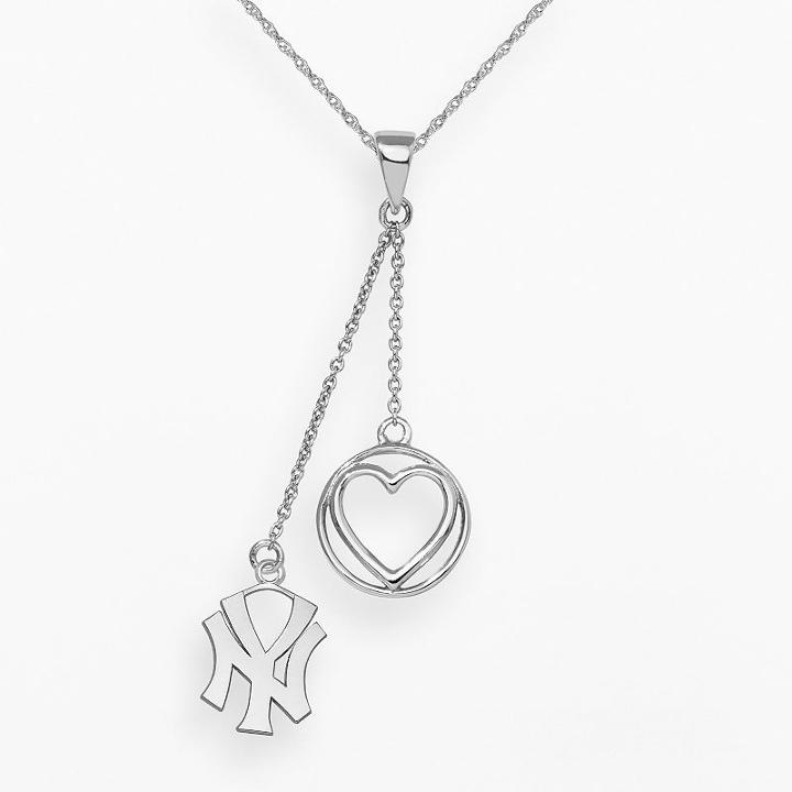 Logoart New York Yankees Beloved Sterling Silver Linear Pendant, Women's, Size: 18, Grey