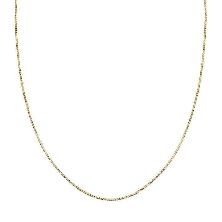 14k Gold Over Silver Box Chain Necklace - 30 In, Women's, Size: 30
