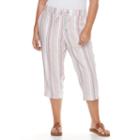 Plus Size Croft & Barrow&reg; Linen-blend Capris, Women's, Size: 2xl, Brt Orange