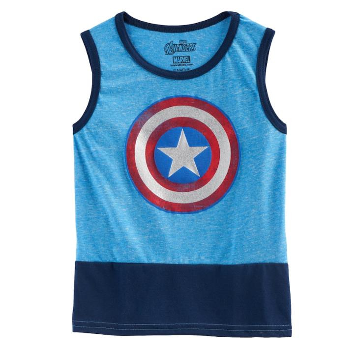 Boys 4-7 Marvel Captain America Colorblocked Tank Top, Size: S 4, Light Blue