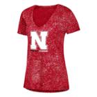 Women's Adidas Nebraska Cornhuskers Logo Stack Tee, Size: Medium, Red
