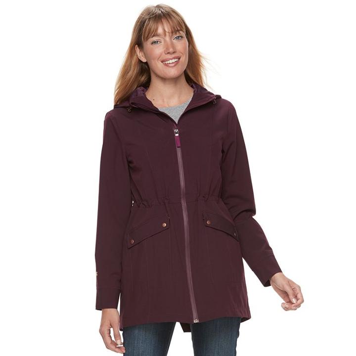 Women's Tek Gear Hooded Rain Jacket, Size: Large, Drk Purple