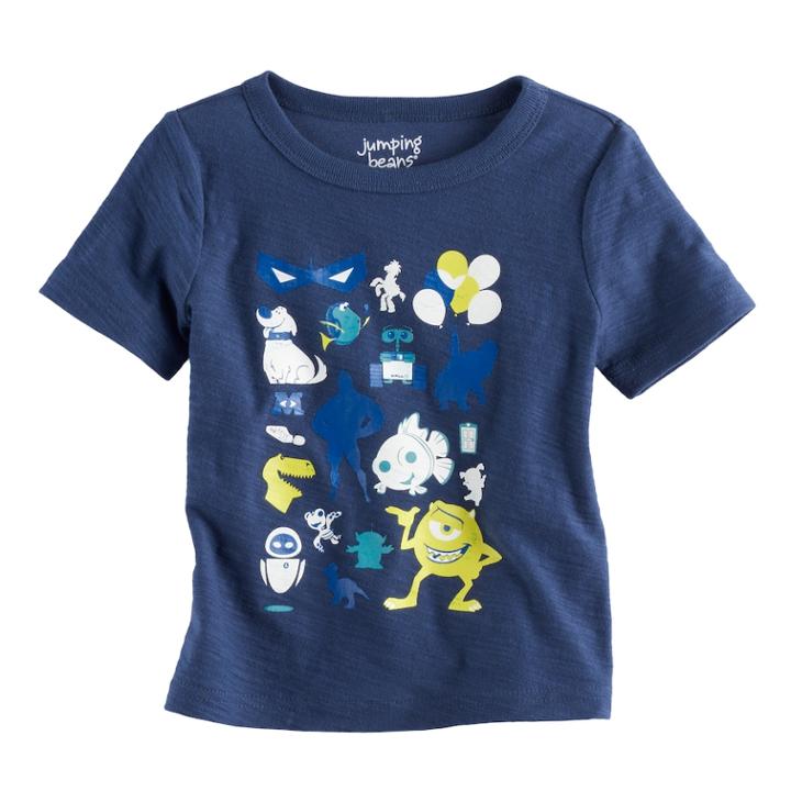 Disney / Pixar Mike Wazowski, Wall-e & Nemo Baby Boy Characters Slubbed Graphic Tee, Size: 9 Months, Dark Blue