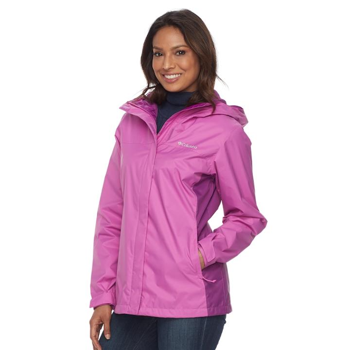 Women's Columbia Grey Skies Waterproof Jacket, Size: Small, Purple