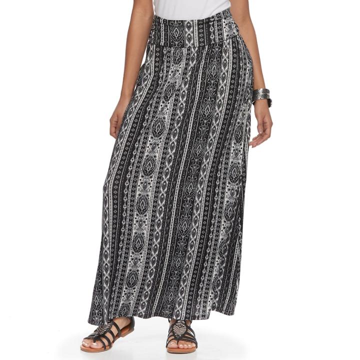 Juniors' Joe B Side-cinch Knit Maxi Skirt, Teens, Size: Medium, Oxford