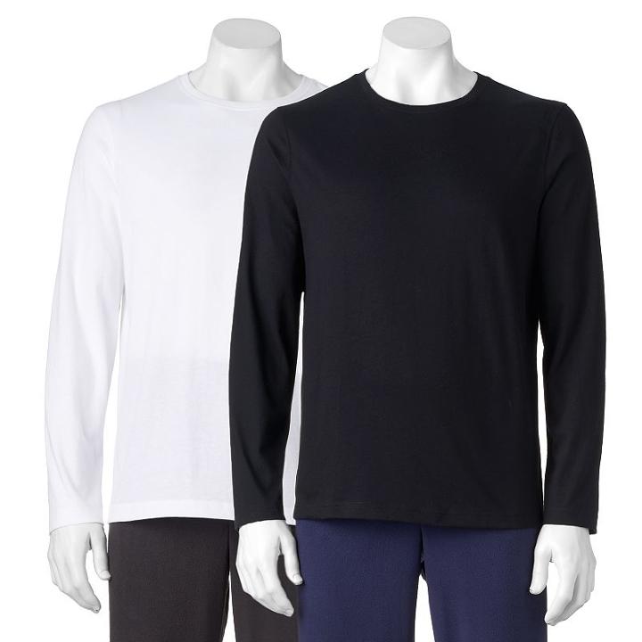 Men's 2-pack Solid Lounge Tees, Size: Large, White