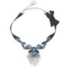 Simply Vera Vera Wang Blue Fringe Ribbon Choker Necklace, Women's, Multicolor