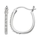 Diamond Classics Sterling Silver 1/10 Carat T.w. Diamond U-hoop Earrings, Women's, White