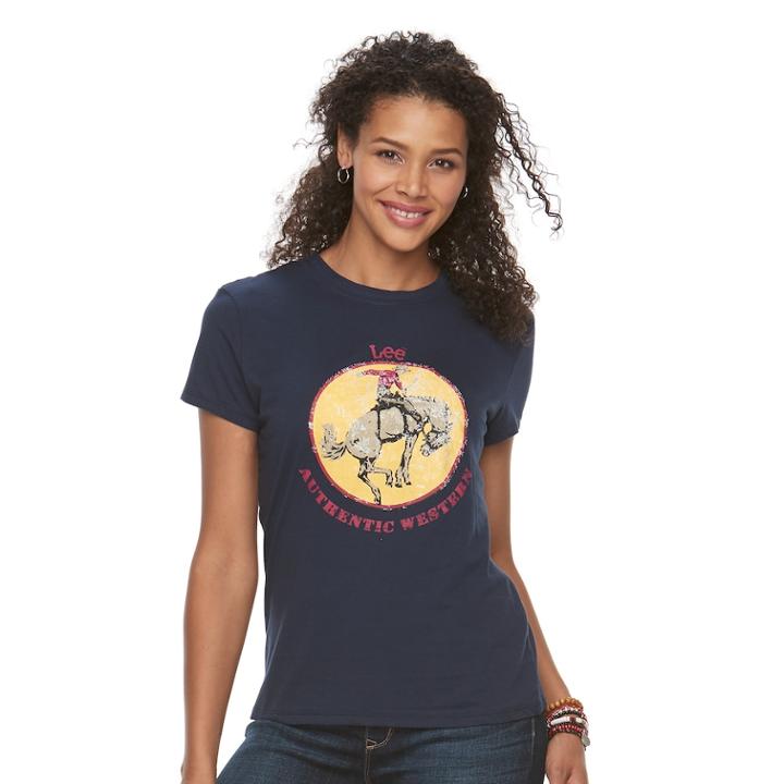 Women's Lee Riders Logo Tee, Size: Xl, Blue (navy)