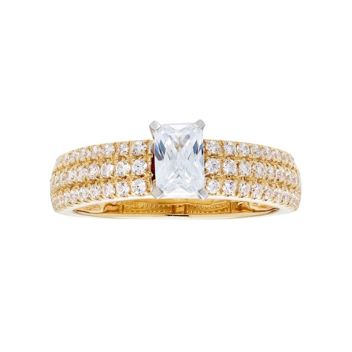 14k Gold 1 Carat T.w. Igl Certified Diamond Emerald Cut Engagement Ring, Women's, Size: 5.50, White