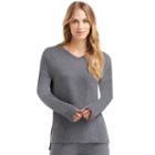 Women's Cuddl Duds Comfortwear Tunic Top, Size: Regular, Med Grey