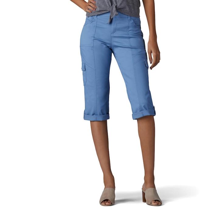 Women's Lee Skye Comfort Waist Skimmer Capris, Size: 12 Avg/reg, Med Blue