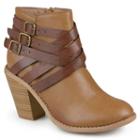 Journee Collection Strap Women's Ankle Boots, Girl's, Size: 11, Beig/green (beig/khaki)