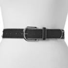 Women's Mudd&reg; Beaded Edge & Rhinestone Belt, Size: Large, Dark Grey