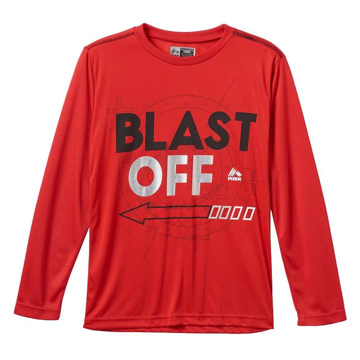 Boys 8-20 Rbx Blast Off Performance Tee, Boy's, Size: M 10-12, Brt Red