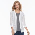 Women's Croft & Barrow&reg; Pointelle Cardigan, Size: Xxl, White