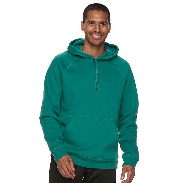 Men's Tek Gear&reg; Pullover Fleece Hoodie, Size: Large, Green