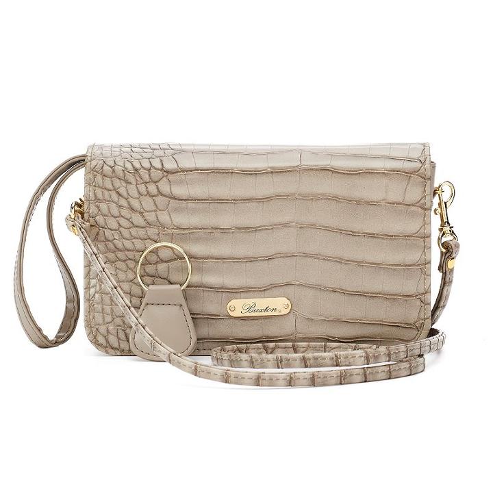 Buxton Nile Exotic Mini Convertible Crossbody Bag, Women's, Grey