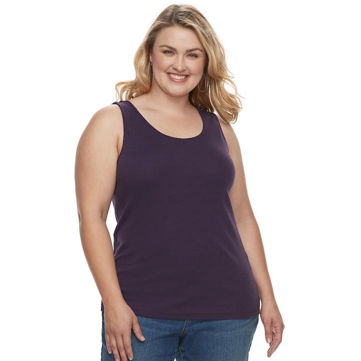 Plus Size Sonoma Goods For Life™ Layering Tank, Women's, Size: 3xl, Drk Purple