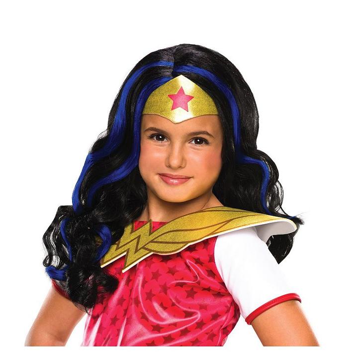 Kids Dc Super Hero Girls Wonder Woman Costume Wig, Girl's, Red