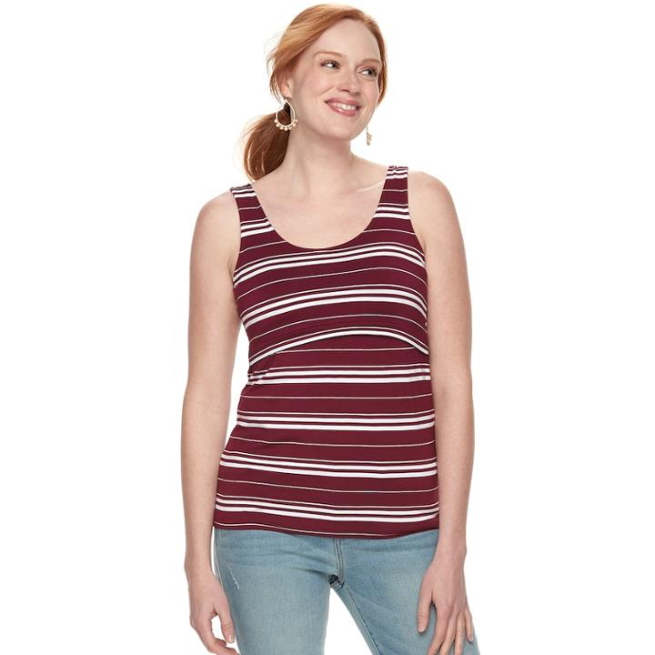 Maternity A:glow Popover Nursing Tank, Women's, Size: M-mat, Dark Red