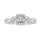Simply Vera Vera Wang Diamond Halo Engagement Ring In 14k White Gold (1/5 Ct. T.w.), Women's, Size: 8